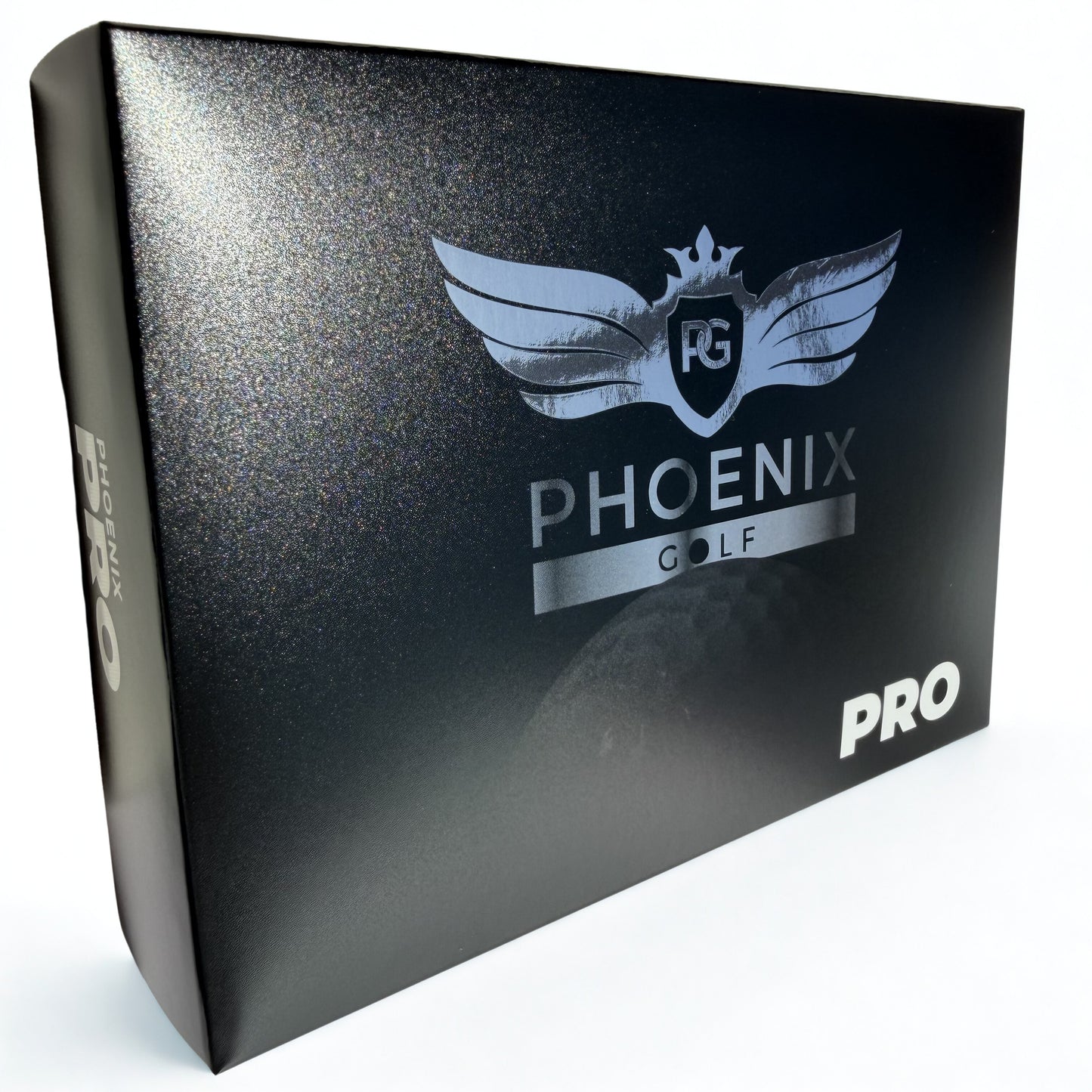 Black box with Phoenix Golf logo and 'Pro' text on a white background