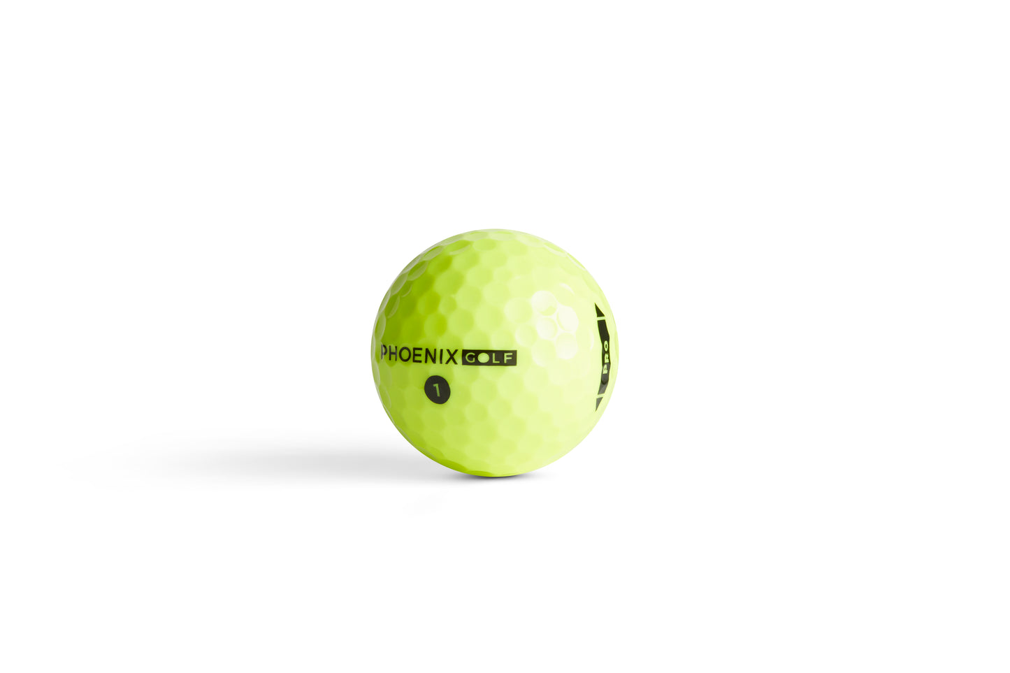 Phoenix Pro Elite 5-piece tour-performance golf ball in yellow, featuring a premium cast urethane cover.